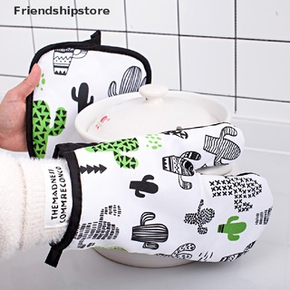 [friendshipstore] guantes de cocina de cactus de algodón para horno de microondas, guantes para horno, almohadillas a prueba de calor, protección cl