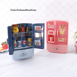 Colorfulswallowfree Simulation Refrigerator Cabinet Toy Double Door Water Dispenser Refrigerator Toy BELLE