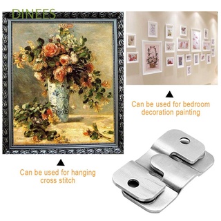 DINEES Flush Mount Photo Frame Hook Stainless Steel Display Bracket Picture Hanger Z Clip Interlocking Art Gallery 20pcs Painting Wall Decor
