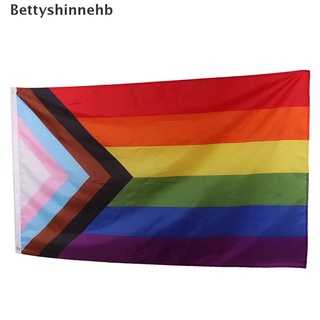 bhb> bandera arco iris 90x150cm gay rainbow progreso bandera orgullo gay lesbiana trans well