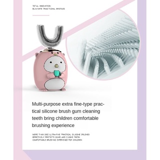 Cepillo de dientes automático para niños sonic en forma de U cepillo de dientes eléctrico 360 limpieza inteligente de dibujos animados lindo cepillo de dientes cepillo de dientes eléctrico (6)