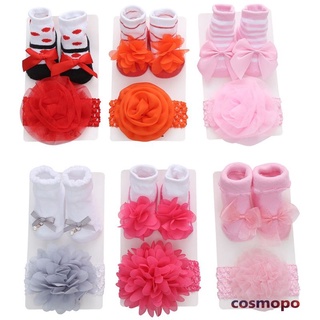 cosmopolitan calcetines de alta calidad diadema conjunto recién nacido bebé encaje calcetines cosmopolitan