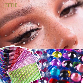 ETTIE 437 Pcs/sheet 3D Diamond Face Jewels Disposable Rhinestone Stickers Eyeshadow Stickers Festival Party Self Adhesive Crystal Decals Prom Face Eyebrow DIY Nail Stickers