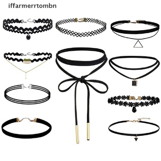 Tmbn 10 Pieces Choker Necklace Black Classic Velvet Stretch Gothic Tattoo Necklace . (1)