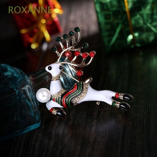 ROXANNE Women Christmas Brooch Santa Claus Scarf Clip Brooches Pin Bells Cute New Year Gifts Fashion Christmas Party Snowfake Fashion Jewelry