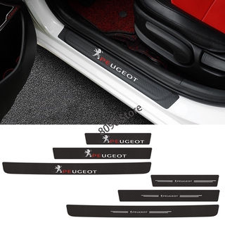 Car Door Threshold Protection Sticker Trunk Anti-scratch Strip Auto Pedal Anti-stepping Carbon Fiber Leather Pad for Peugeot 406 307 206 107 408 301