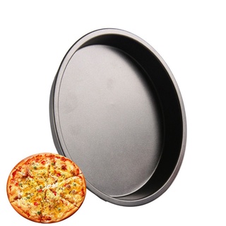 mitaneity - sartén antiadherente para pizza, hogar y cocina, bandeja de pan para hornear, molde para tartas, acero al carbono, placa de pizza negra (9)