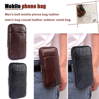 niñas hombres vintage color puro cuero pequeño cintura paquetes cartera teléfono móvil bolsa