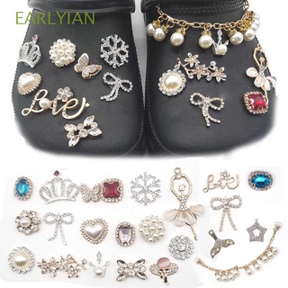 EARLYIAN DIY Decor Bling Shoe Clips Rhinestones Shoe Charms Shoe Decoration Clip Women Pearl Decorations for Sandals Slippers Casual Shoes Shoe Care & Accessories Shoes Accessory