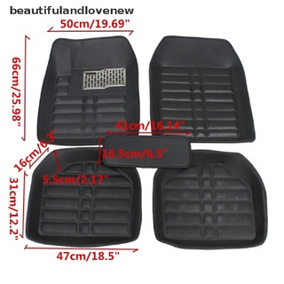 [beautifulandlovenew] 5 unids/set universal gris alfombrillas de coche auto forro de cuero alfombra (3)