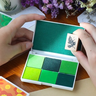juego de almohadillas de sello de tinta de dedo de siete colores (2)