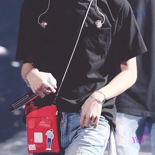 Cyd KPOP BTS rojo Mini teléfono bolsa titular de lona Love Yourself Shouder bolsa World Tour J-HOPE (1)