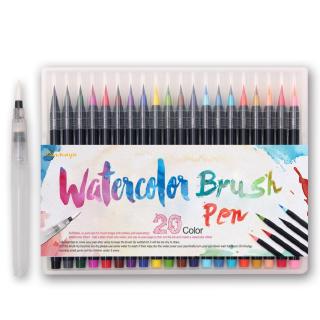 20 colores Premium pintura suave pincel pluma conjunto de marcadores de acuarela efecto de la pluma para colorear libros Manga cómic caligrafía (1)