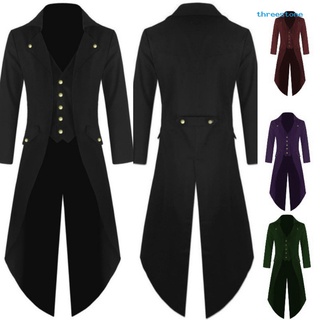 uniforme de reciensión medieval cosplay de color sólido largo smoking abrigo