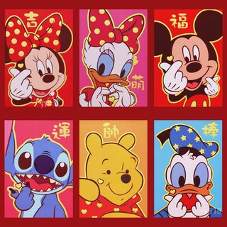 Paquete de 6 unidades Lilo & Stitch paquete rojo Disney dibujos animados Minnie Mickey Winnie paquete rojo\ Angpao\ Lucky