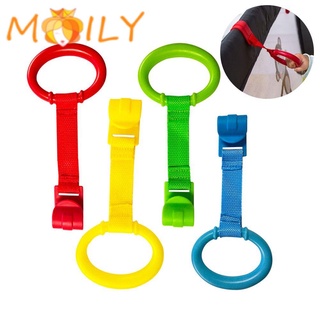 MOILY 1/4PCS Pull Ring Help Baby Stand Baby Toys For Playpen Pendants Hanging Ring General Use Bed Rings Baby Crib Hook/Multicolor