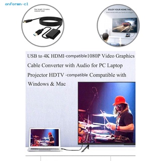 onformn - adaptador de cable compatible con usb a hdmi (1,8 m, usb 3.0 a hdmi, compatible con hdmi)
