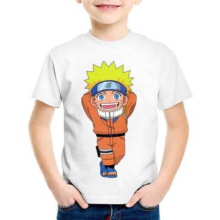 Anime Impresión Niño Uzumaki Naruto Divertido Camisetas Niños Fresco Verano De Manga Corta/Niñas Casual Tops Bebé Ropa De