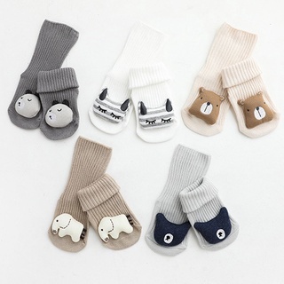 IBACH Girls Baby Socks Infant Cartoon Newborn Floor Socks Keep Warm Stereo Doll Children Toddler Cotton Thick Non-Slip Sole (2)