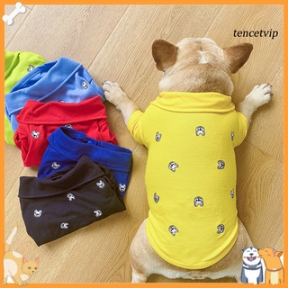 ptimistica-pet camiseta impresión turndown cuello poliéster adorable cachorro blusa camisa para verano