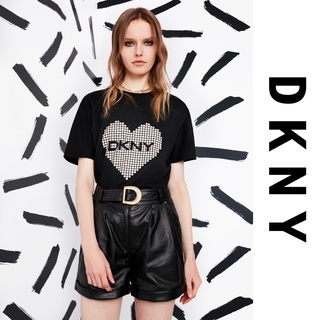 Dkny/ TANKONAR algodón amor logotipo impreso suelto mujer camiseta de manga corta.