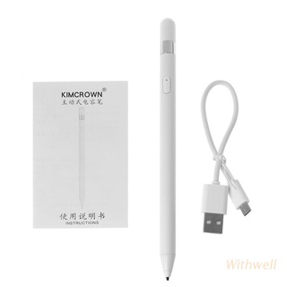 Con lápiz capacitivo portátil de carga Micro USB pantalla táctil lápiz capacitivo para iPhone iPad iOS teléfono Android Windows sistema Tablet