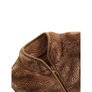 ★Hzlinfant - chaleco de felpa sin mangas, Color sólido, cuello en V, cremallera, con bolsillos (4)