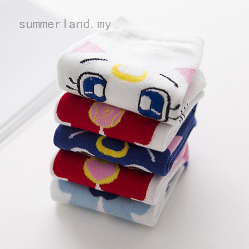 summerland 1 par de calcetines cortos de Anime Sailor Moon con estampado lindo/calcetines cortos deportivos (1)