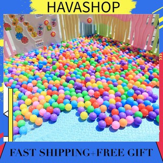 ✨Havash✨ Venta niños colorido divertido plástico suave océano bola conjunto bebé juguete alrededor de 100 bolas PE Color mezclado (1)