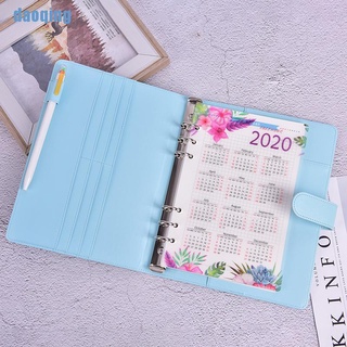 [ING] 2020 calendario lindo 6 agujeros PP A5 A6 carpeta planificador cuadernos papel índice Divi sa