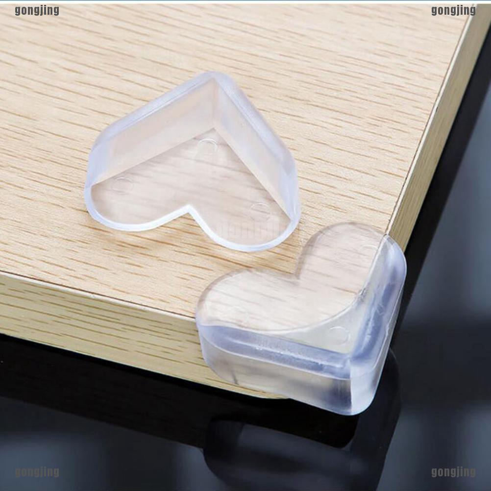 gongjing 4 piezas protector de silicona seguro para bebé, mesa, corazón, esquina, borde
