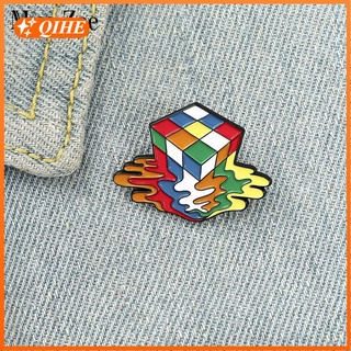 Melty Cube Enamel Pin Custom Colorful Toy Brooch Bag Clothes Lapel Pin Badge Cartoon Jewelry Gift for Kids Friends