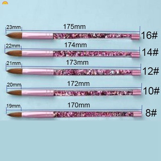 [en stock] 1 cepillo acrílico sable de belleza rosa kolinsky con flujo líquido, purpurina, pincel de arte para herramientas de arte 8