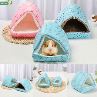 Emilee lindo hámster casa invierno cálido estera pequeño Animal dormir cama Mini jaula conejo cómodo suave conejillo de indias nido