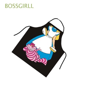 BOSSGIRLL Anime Kitchen Aprons Household Home Cleaning Tool Bib Wipeable Waterproof Oxford Cloth Oil-Proof Useful Baking Accessories