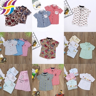 1-6y ropa de niños impresión blusa anak niños niños camisas de manga corta estilo coreano impreso camisas niño