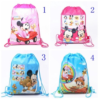 🔥Stock listo🔥1PCS Mickey Minnie Mouse fiesta bolsas de regalo mochila Goodie bolsa no tejida con cordón bolsas