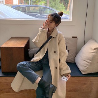 Versión de abrigo de lana mujer s otoño/invierno 2021 nuevo estilo, mediano y largo suelto, salvaje, pequeño abrigo de lana tr