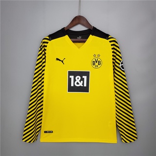 borussia dortmund bvb 2021 - 2022 home amarillo manga larga jersey de fútbol reus haaland