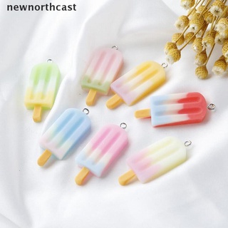 CHARMS [newnorthcast] 10 piezas mini colgante de resina de helado colorido diy joyería manualidades