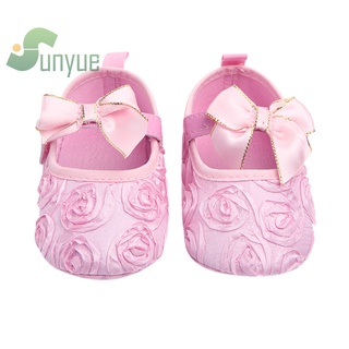WALKERS * 1 par de bebés niñas princesa Bowknot antideslizante primeros pasos (rosa 11 cm) -