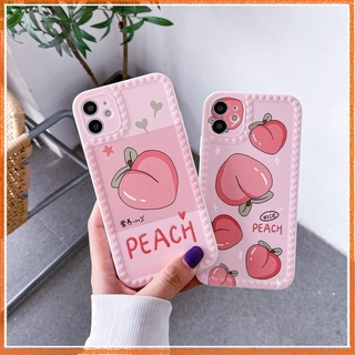 Casing For Samsung A02 A02s A72 A52 A32 A12 A70 A70s A50 A50s A30s A30 A20 A71 A51 A11 M11 S20 Plus S20Ultra Note 20 10 Plus 20Ultra Love Heart Frame Cute Peach Phone Case Silicone Soft Protective Cover