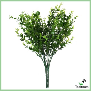 Planta Artificial De Flores De Plástico Verde Para decoración De escritorio De oficina/hogar (2)