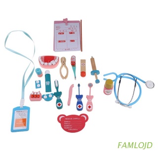 famlojd niños doctor juguetes juguetes de rol juegos de pretender juego de madera kit médico conjunto de pretender doctor jugar juguetes para niños