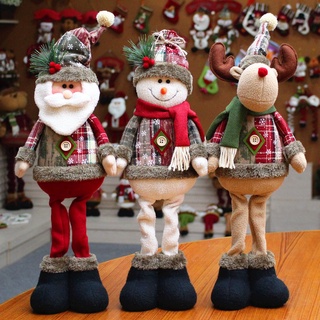 Window Decorations Christmas Tree Ornaments Xmas Santa Claus Snowman Elk Doll sheek