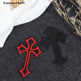[sweu] 2 parches bordados cruzados para ropa suministros de costura insignias decorativas bfd
