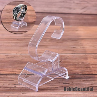 <Noblebeautiful> 1 pieza de plástico transparente transparente para joyas, reloj, soporte de exhibición