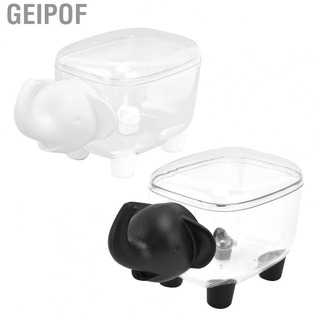 geipof 2x mini contenedor de almacenamiento transparente a prueba de polvo elefante de becerro cajas de escritorio