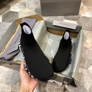 genuino 2021 nuevo balenciaga negro de alta parte superior zapatillas de deporte blanco carta logotipo para hombre zapatos de mujer zapatos (3)
