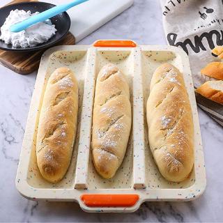 Bandeja para hornear pan francés antiadherente, Mini Baguette, bandeja para hornear pan, Beige